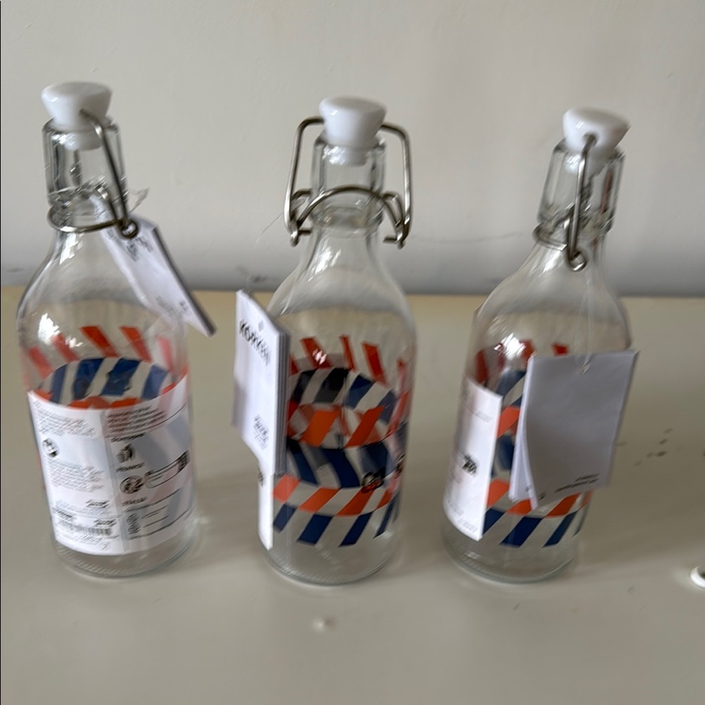 IKEA Blue and Orange Decorative Jars